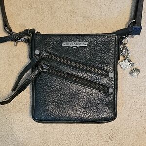 Harley-Davidson Black Leather Crossbody Bag